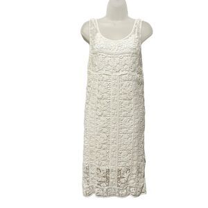 Solitaire White Lace Sleeveless Midi Dress Size Small